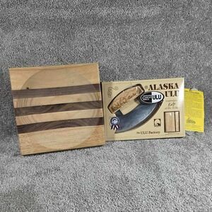 The Ulu Factory Ulu Knife Set Wood Striped Bowl Birch Handle Alaska